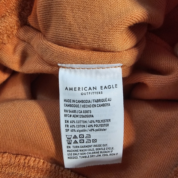American Eagle Outfitters Orange Athletic Shorts Terry Cloth Elastic Waist Xl - Picture 9 of 9
